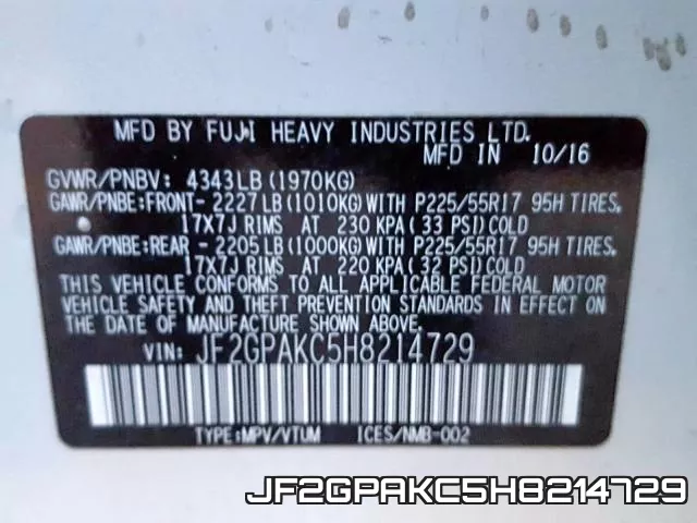JF2GPAKC5H8214729 фото 2