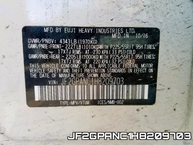 JF2GPANC1H8209703 фото 2