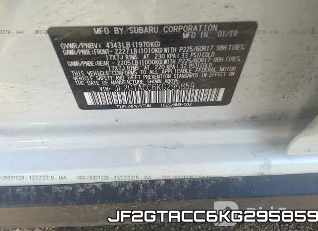 JF2GTACC6KG295859 фото 10
