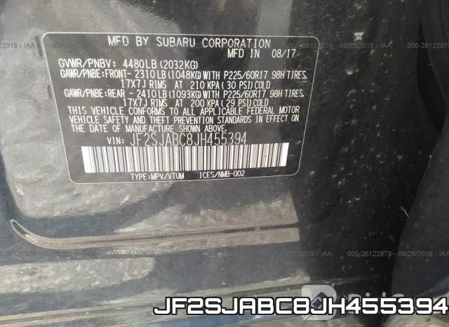 JF2SJABC8JH455394 фото 10