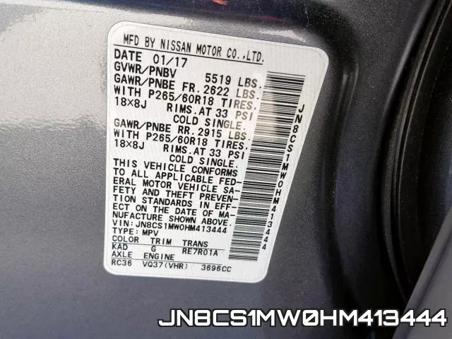 JN8CS1MW0HM413444 фото 2