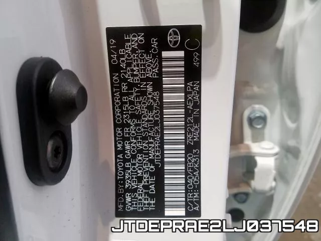 JTDEPRAE2LJ037548 фото 2