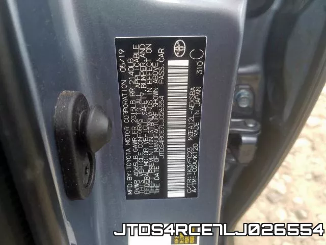 JTDS4RCE7LJ026554 фото 2