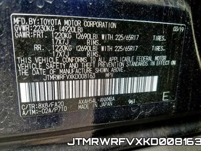 JTMRWRFVXKD008163 фото 2