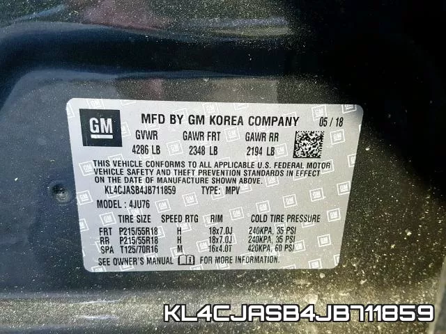 KL4CJASB4JB711859 фото 2