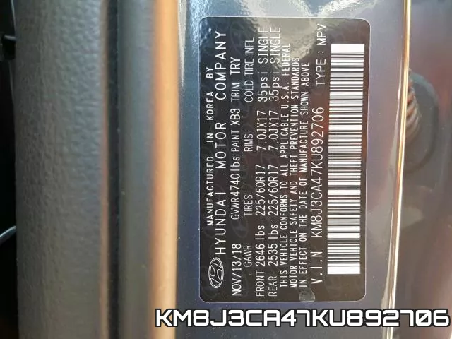 KM8J3CA47KU892706 фото 2