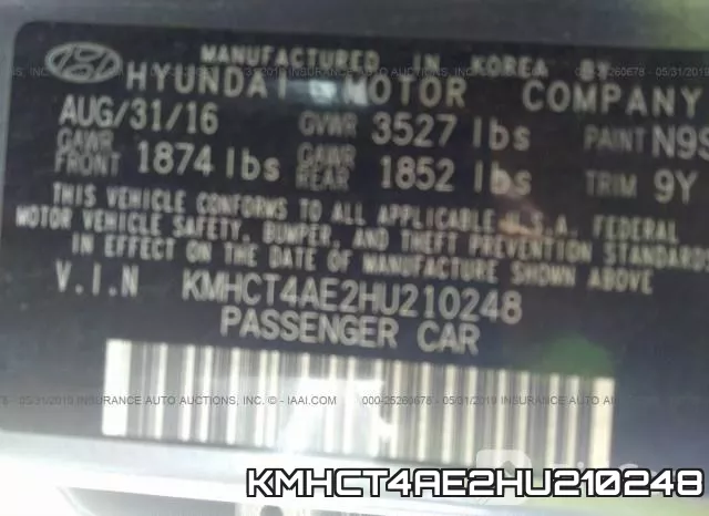 KMHCT4AE2HU210248 фото 10