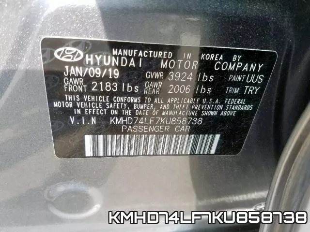 KMHD74LF7KU858738 фото 2