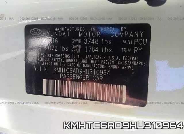 KMHTC6AD9HU310964 фото 10