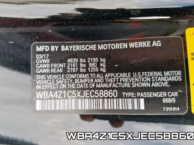 WBA4Z1C5XJEC58860 фото 2