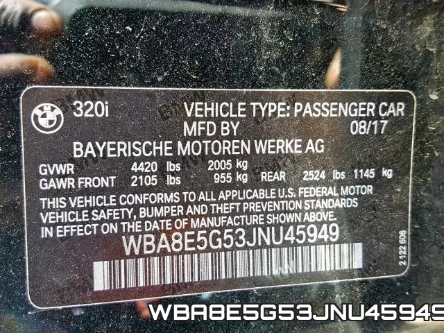 WBA8E5G53JNU45949 фото 2