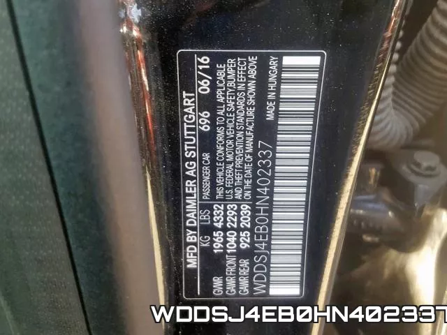 WDDSJ4EB0HN402337 фото 2