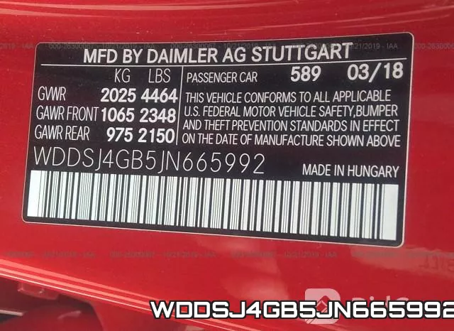 WDDSJ4GB5JN665992 фото 10