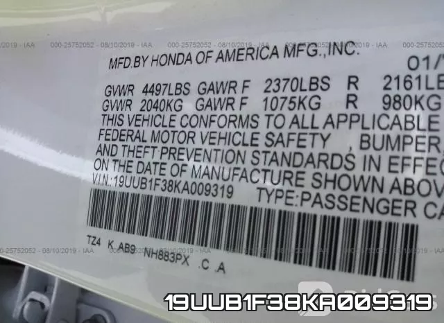 19UUB1F38KA009319 фото 9