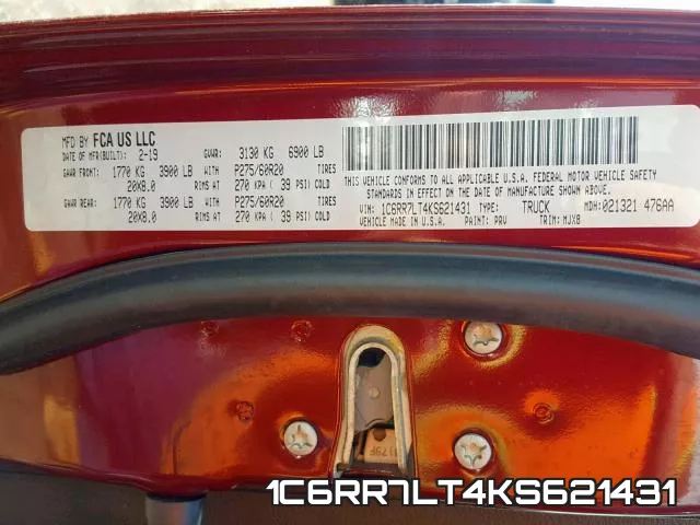 1C6RR7LT4KS621431 фото 2