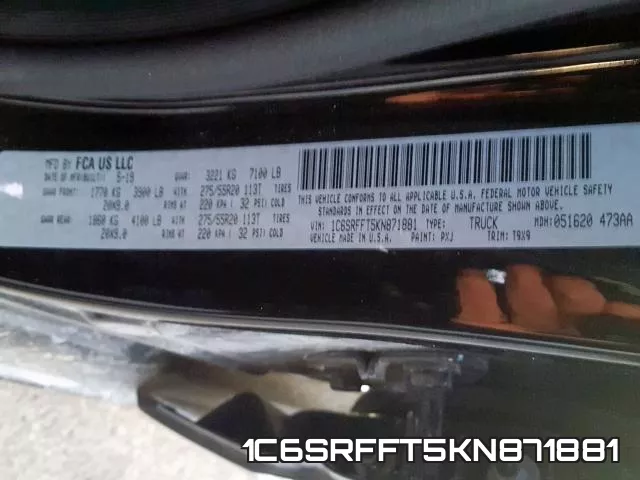 1C6SRFFT5KN871881 фото 2