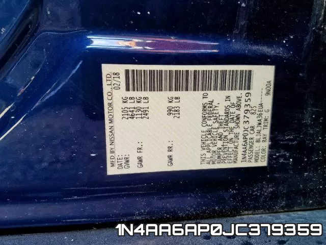 1N4AA6AP0JC379359 фото 2