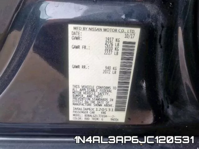 1N4AL3AP6JC120531 фото 2