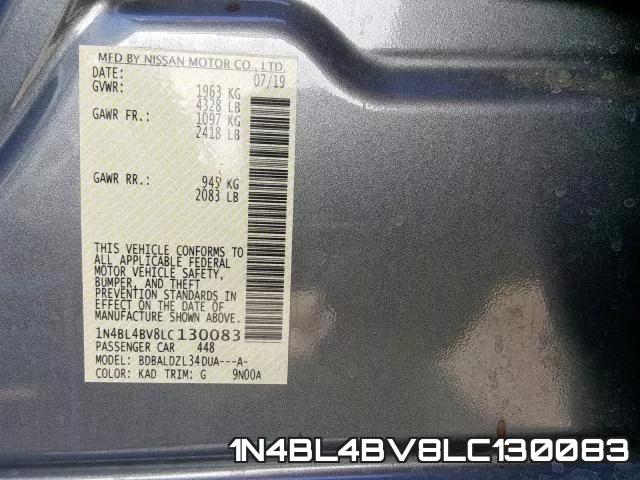1N4BL4BV8LC130083 фото 2