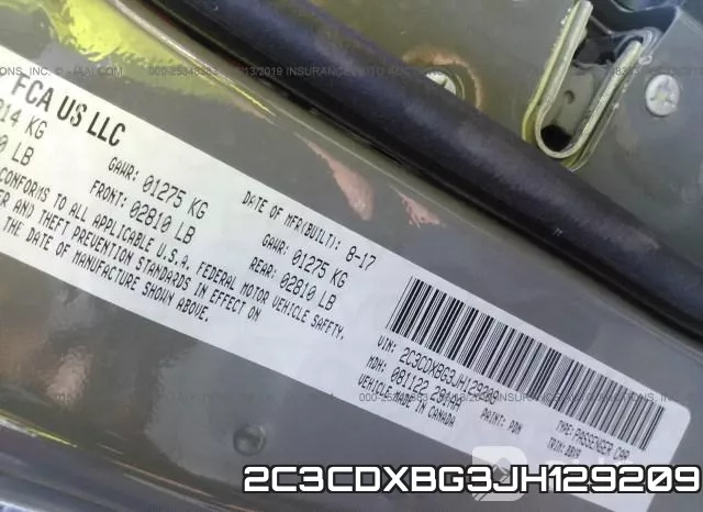 2C3CDXBG3JH129209 фото 10