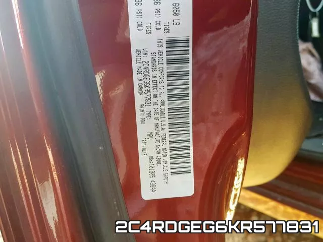 2C4RDGEG6KR577831 фото 2