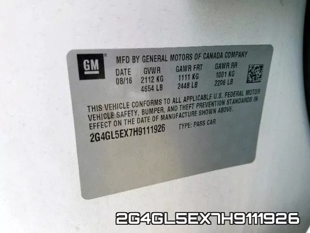 2G4GL5EX7H9111926 фото 2