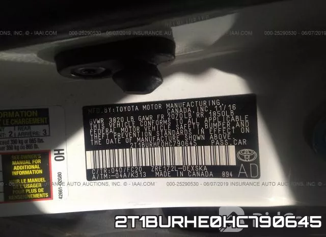 2T1BURHE0HC790645 фото 10