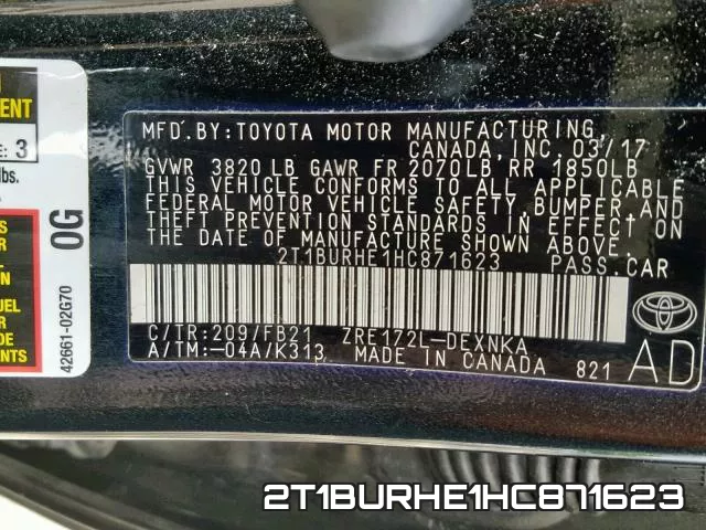 2T1BURHE1HC871623 фото 2
