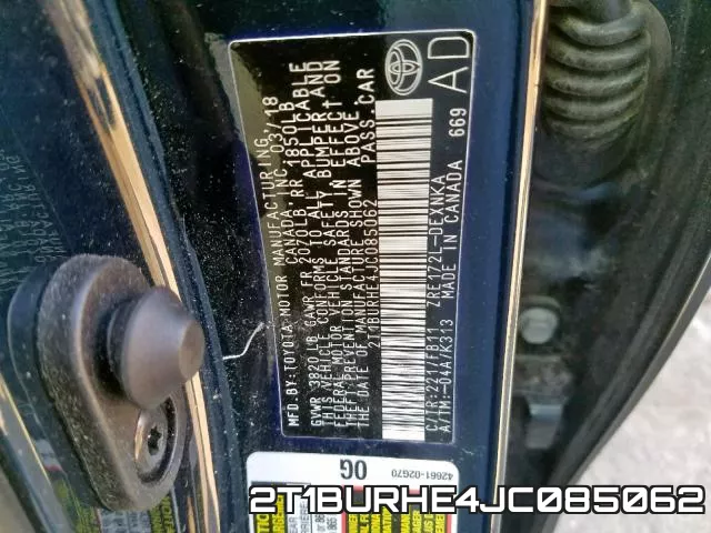 2T1BURHE4JC085062 фото 2