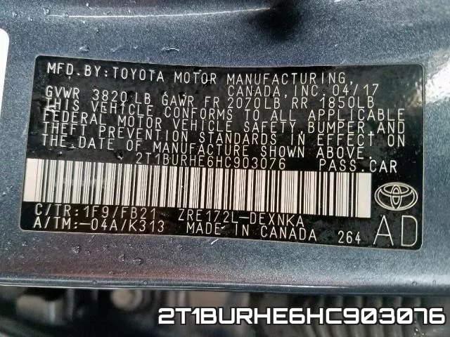2T1BURHE6HC903076 фото 2