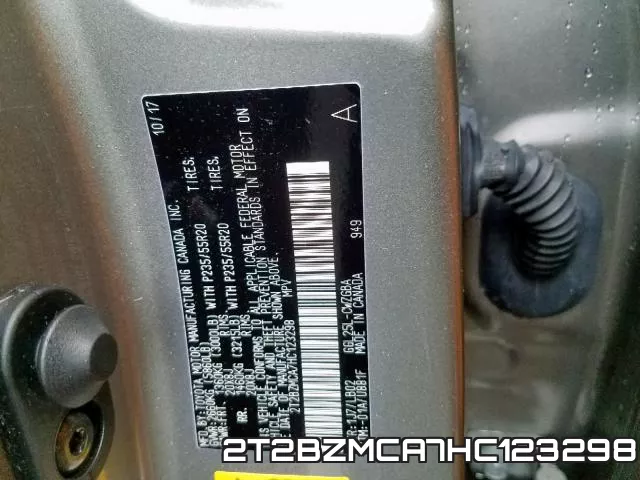 2T2BZMCA7HC123298 фото 2