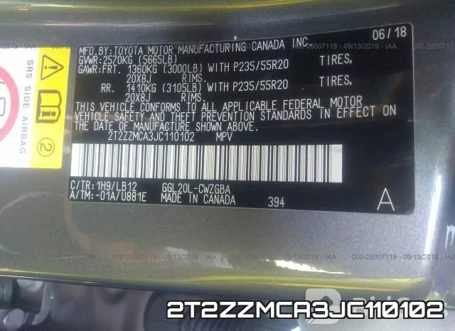 2T2ZZMCA3JC110102 фото 10