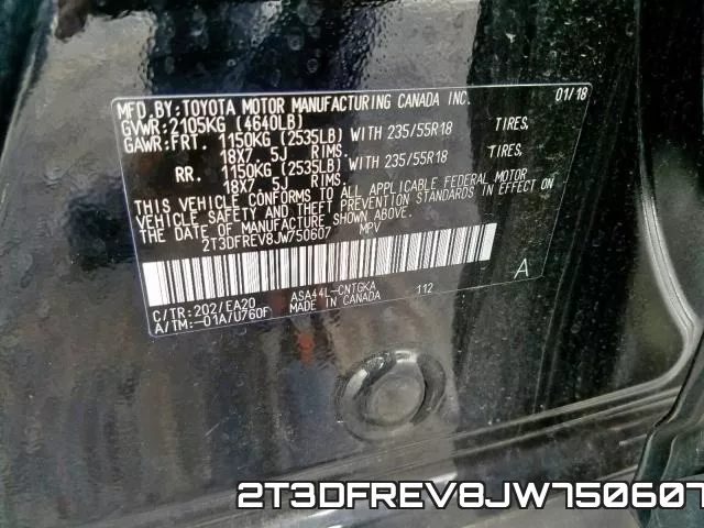 2T3DFREV8JW750607 фото 2