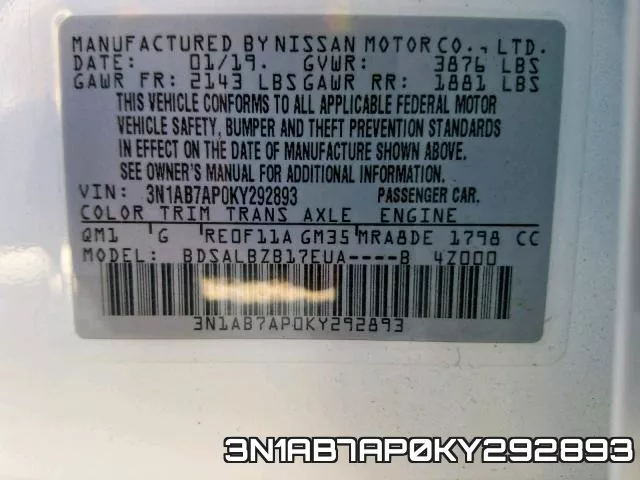 3N1AB7AP0KY292893 фото 2
