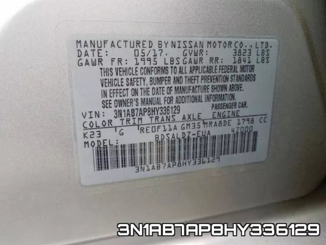 3N1AB7AP8HY336129 фото 2