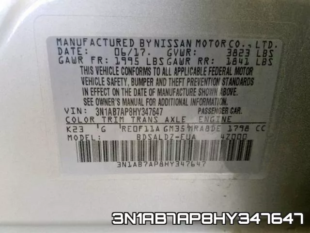 3N1AB7AP8HY347647 фото 2
