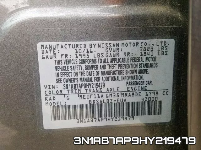 3N1AB7AP9HY219479 фото 2