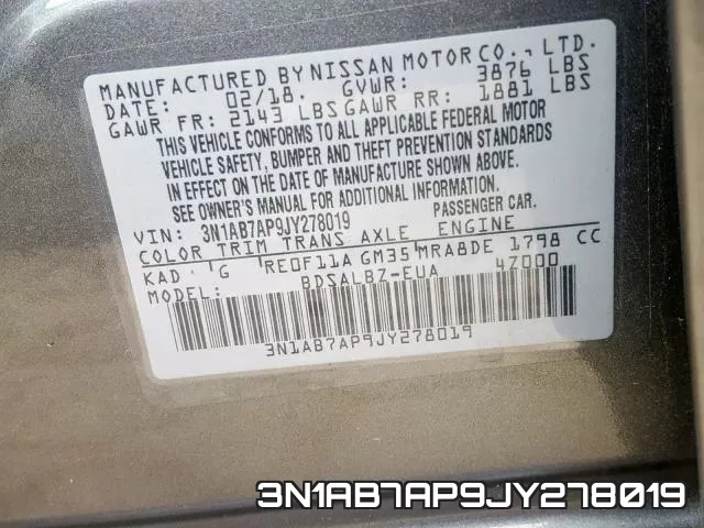 3N1AB7AP9JY278019 фото 2