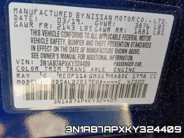 3N1AB7APXKY324409 фото 2