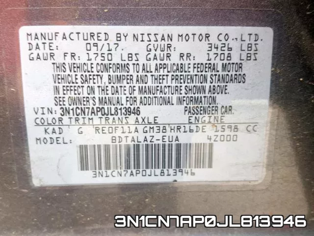 3N1CN7AP0JL813946 фото 2