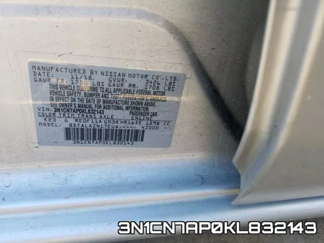 3N1CN7AP0KL832143 фото 2