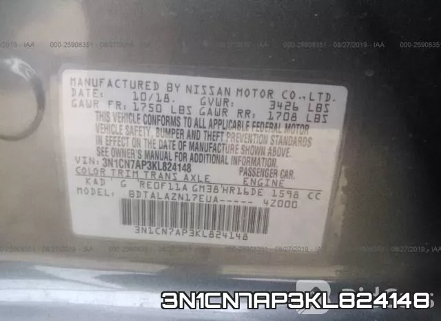 3N1CN7AP3KL824148 фото 10