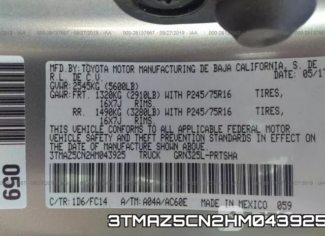 3TMAZ5CN2HM043925 фото 10
