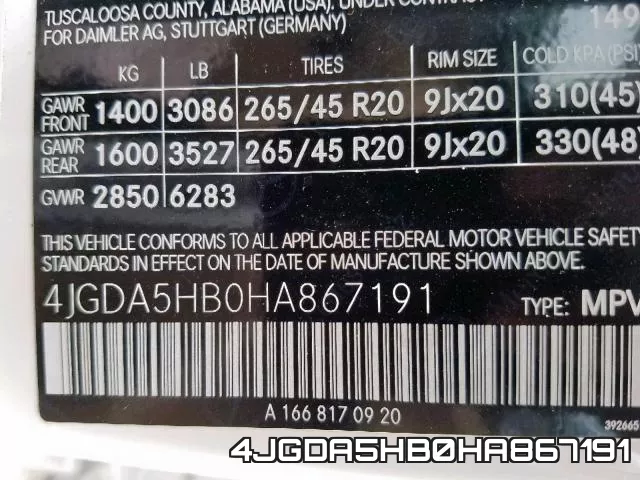 4JGDA5HB0HA867191 фото 2