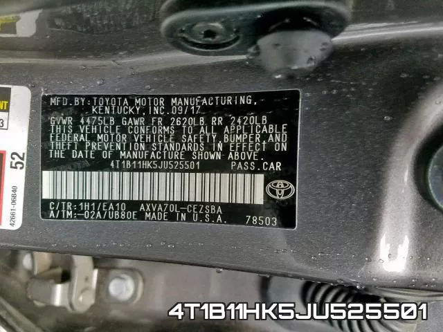 4T1B11HK5JU525501 фото 2