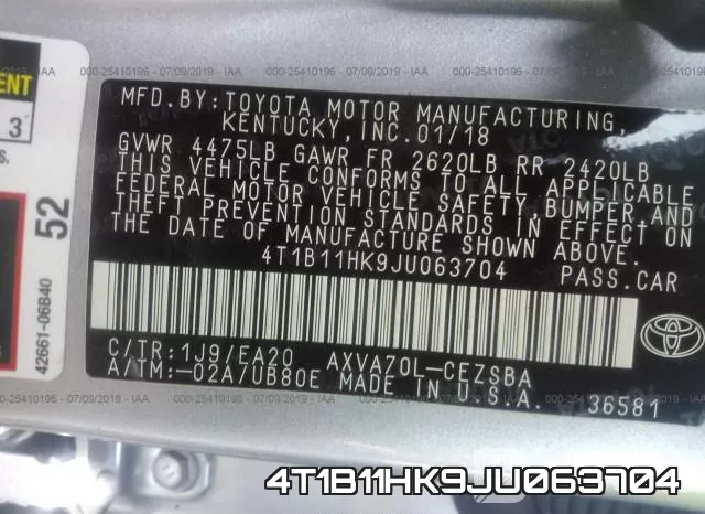 4T1B11HK9JU063704 фото 10