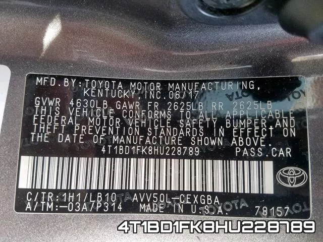4T1BD1FK8HU228789 фото 2
