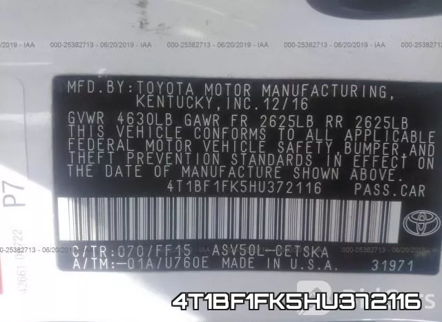 4T1BF1FK5HU372116 фото 10