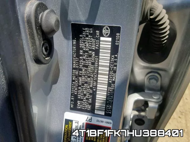 4T1BF1FK7HU388401 фото 2