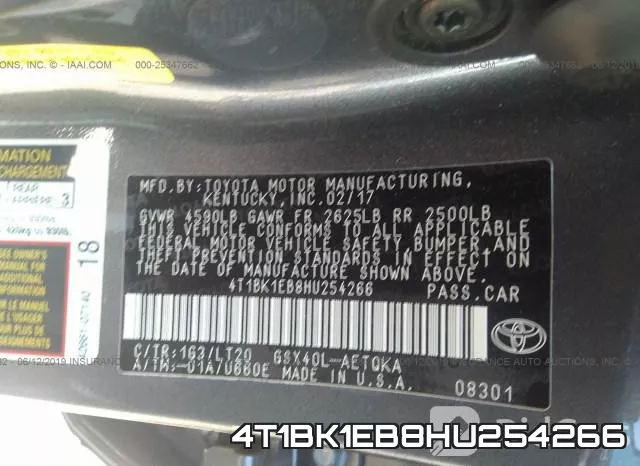 4T1BK1EB8HU254266 фото 10